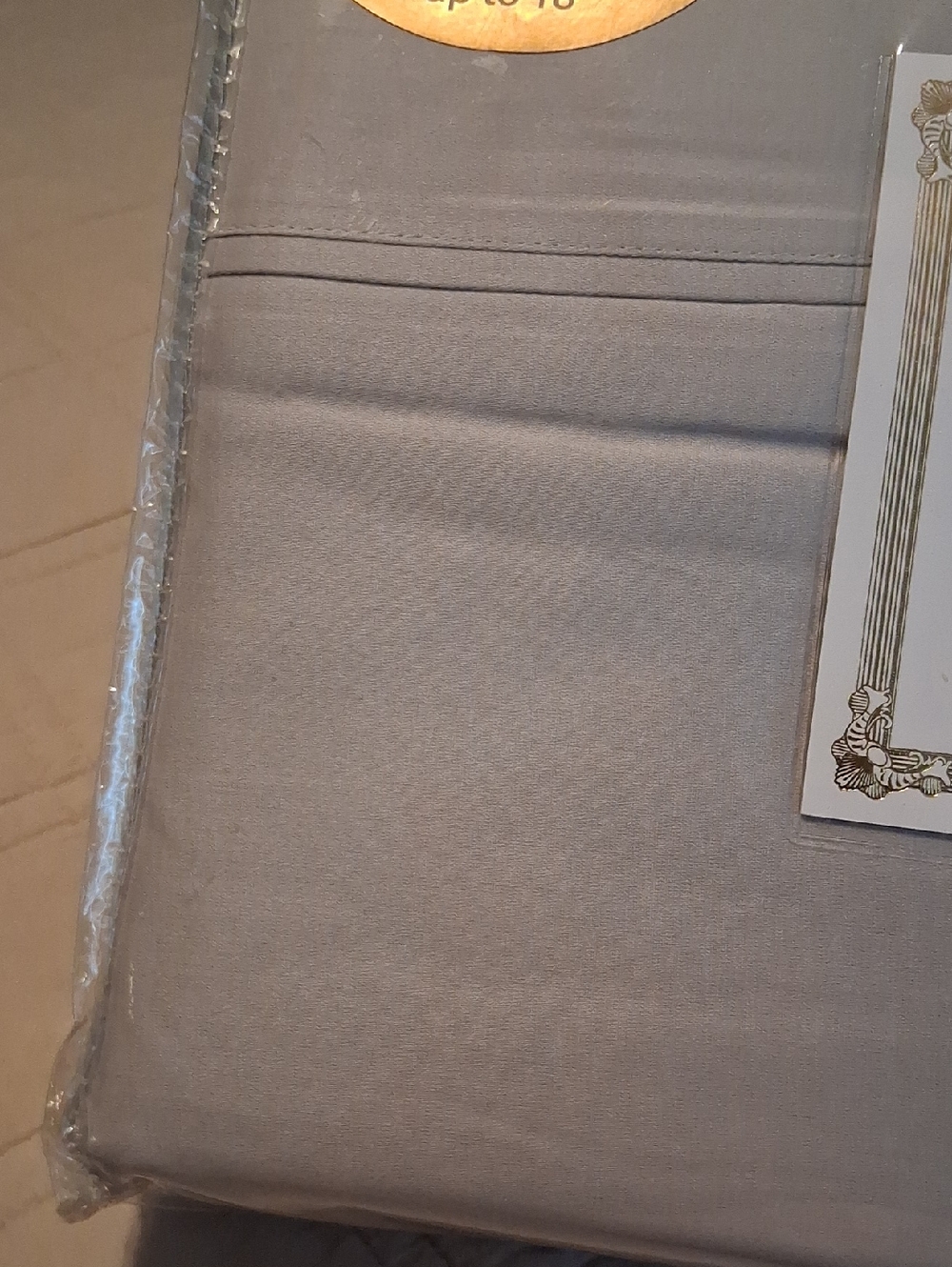 NWT Ultra Lux 600-Thread Count 100% Cotton King Sheet Set - Light Gray - Picture 6 of 6